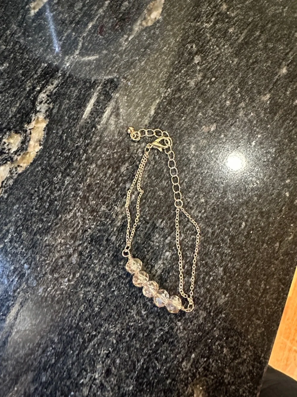 Gold-Tone Champagne Bead Chain Bracelet